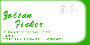 zoltan ficker business card